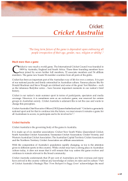 Cricket Australia - Australian Human Rights Commission