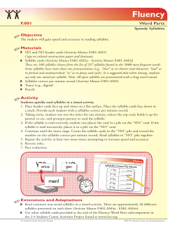 Fluency - Florida Center for Reading Research