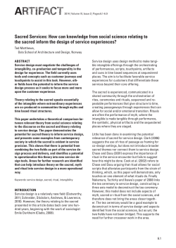 Sacred Services: How can knowledge from social science relating to