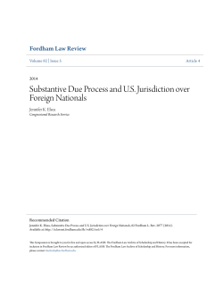 Substantive Due Process and U.S. Jurisdiction over Foreign Nationals