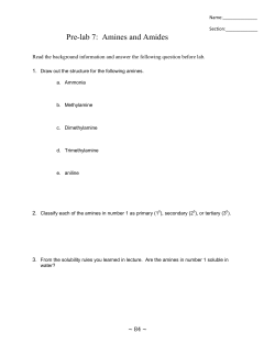 Pre-lab 7: Amines and Amides