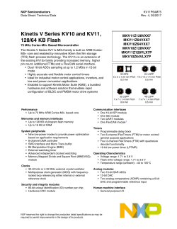 Kinetis V Series KV10 and KV11, 128/64 KB Flash