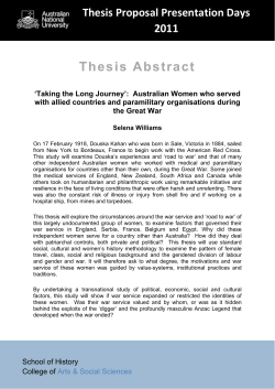 Thesis Abstract - School of History