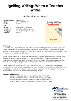 Igniting Writing: When a Teacher Writes