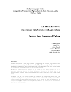 All-Africa Review of Experiences with Commercial Agriculture