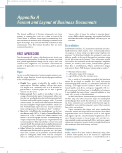 Format and Layout of business docs
