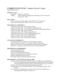 CURRICULUM VITAE - Stephen Edward Creager