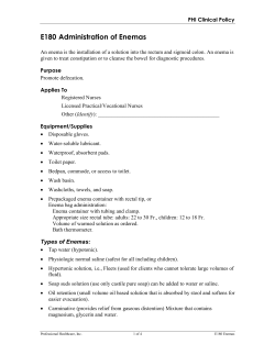 Administration of Enemas