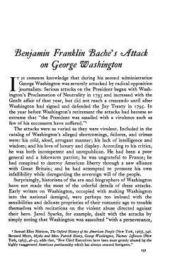 ^Benjamin Franklin Cache`s ^Attack on Qeorge Washington