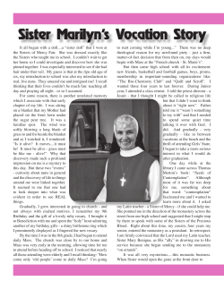 Sister Marilyn`s Vocation Story - Sisters Adorers of the Precious Blood