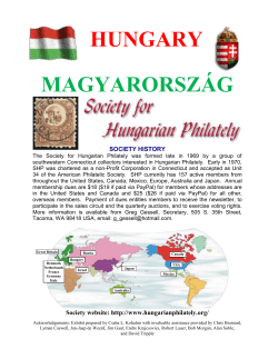 SHP Hungarian Exhibit - Society for Hungarian Philately