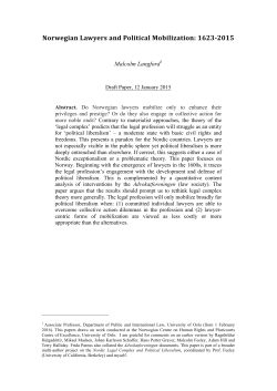 Norwegian Lawyers and Political Mobilization: 1623
