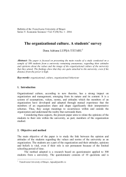 The organizational culture. A students` survey