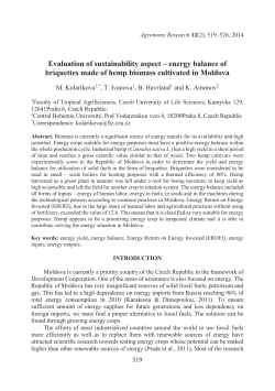 Evaluation of sustainability aspect – energy balance of briquettes