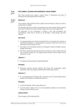 21.02 SETTLEMENT, HOUSING AND RESIDENTIAL