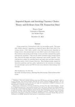 Imported Inputs and Invoicing Currency Choice