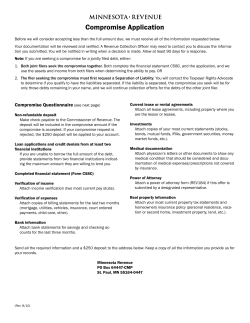 Compromise Application - Minnesota Department of Revenue