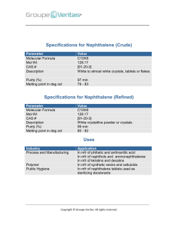 Specifications for Naphthalene