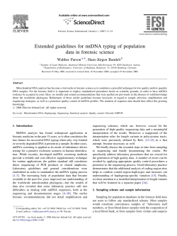 Extended guidelines for mtDNA typing of population data in forensic