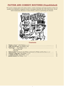 PATTER AND COMEDY ROUTINES - Australian Variety Theatre