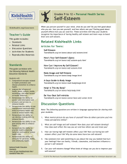 Teacher`s Guide: Self-Esteem (Grades 9 to 12)