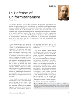 In Defense of Uniformitarianism
