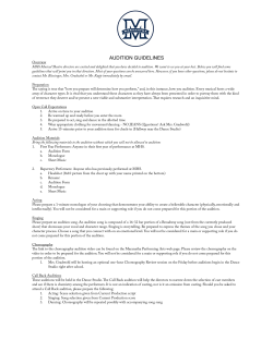 Audition Guidelines - Maranatha High School