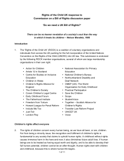 Rights of the Child UK response to Commission on a Bill of Rights