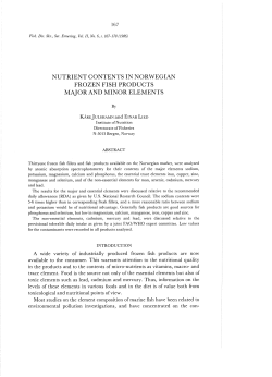 nutrient contents in norwegian frozen fish products