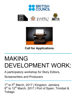 Script Editors workshop call - British Council | Caribbean