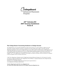 AP&reg; Calculus BC 2007 Scoring Guidelines Form B