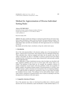 Method for Approximation of Diverse Individual Sorting Rules
