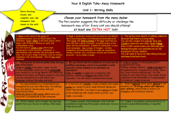 Choose your homework from the menu below:
