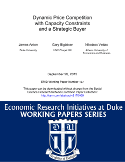 Dynamic Price Competition with Capacity Constraints and a