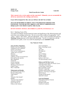 MMW 121 Chang Track Fall 2014 Final Exam Review Guide This is