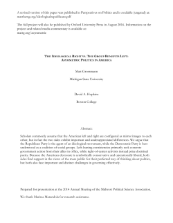 The Ideological Right vs. The Group Benefits Left