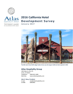 Atlas Hospitality Group California Hotel Development Survey 2016