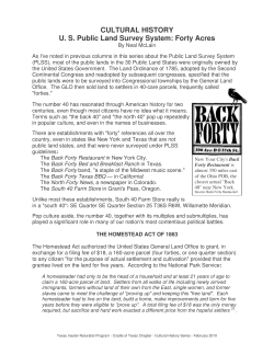 CULTURAL HISTORY U. S. Public Land Survey System: Forty Acres
