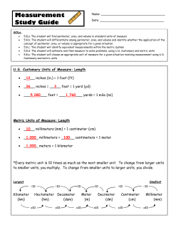 Measurement Study Guide