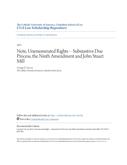 Note, Unenumerated Rights &acirc;&bull;fi Substantive Due Process, the Ninth
