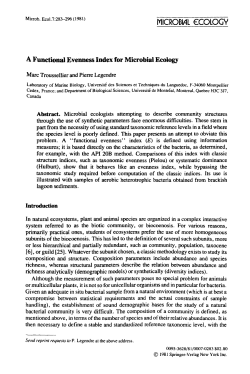 A functional evenness index for microbial ecology