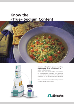 Know the &laquo;True&raquo; Sodium Content
