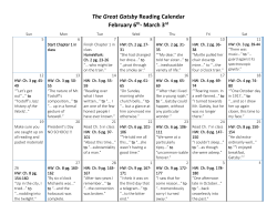 The Great Gatsby Reading Calendar February 6th