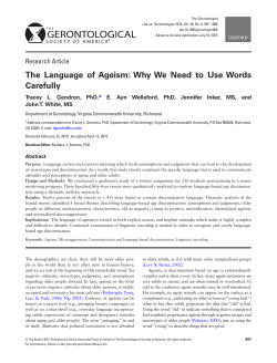 The Language of Ageism: Why We Need to Use