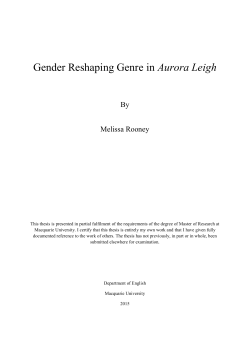 Gender Reshaping Genre in Aurora Leigh