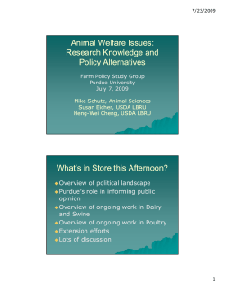Animal Welfare Issues: Research Knowledge