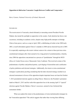 Opposition in Bolivarian Venezuela