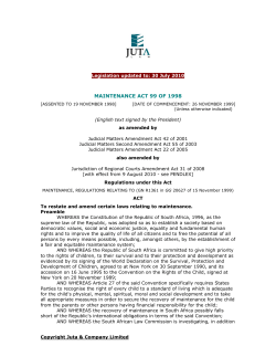 Maintenance Act 99 of 1998