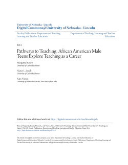 Pathways to Teaching: African American Male Teens Explore