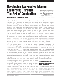 Developing Expressive Musical Leadership Through the Art of